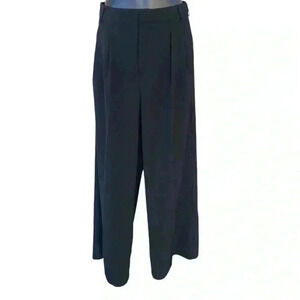 DOKOTOO women’s black Front Pleated Wide Leg Trousers pants sz M 4 pockets used
